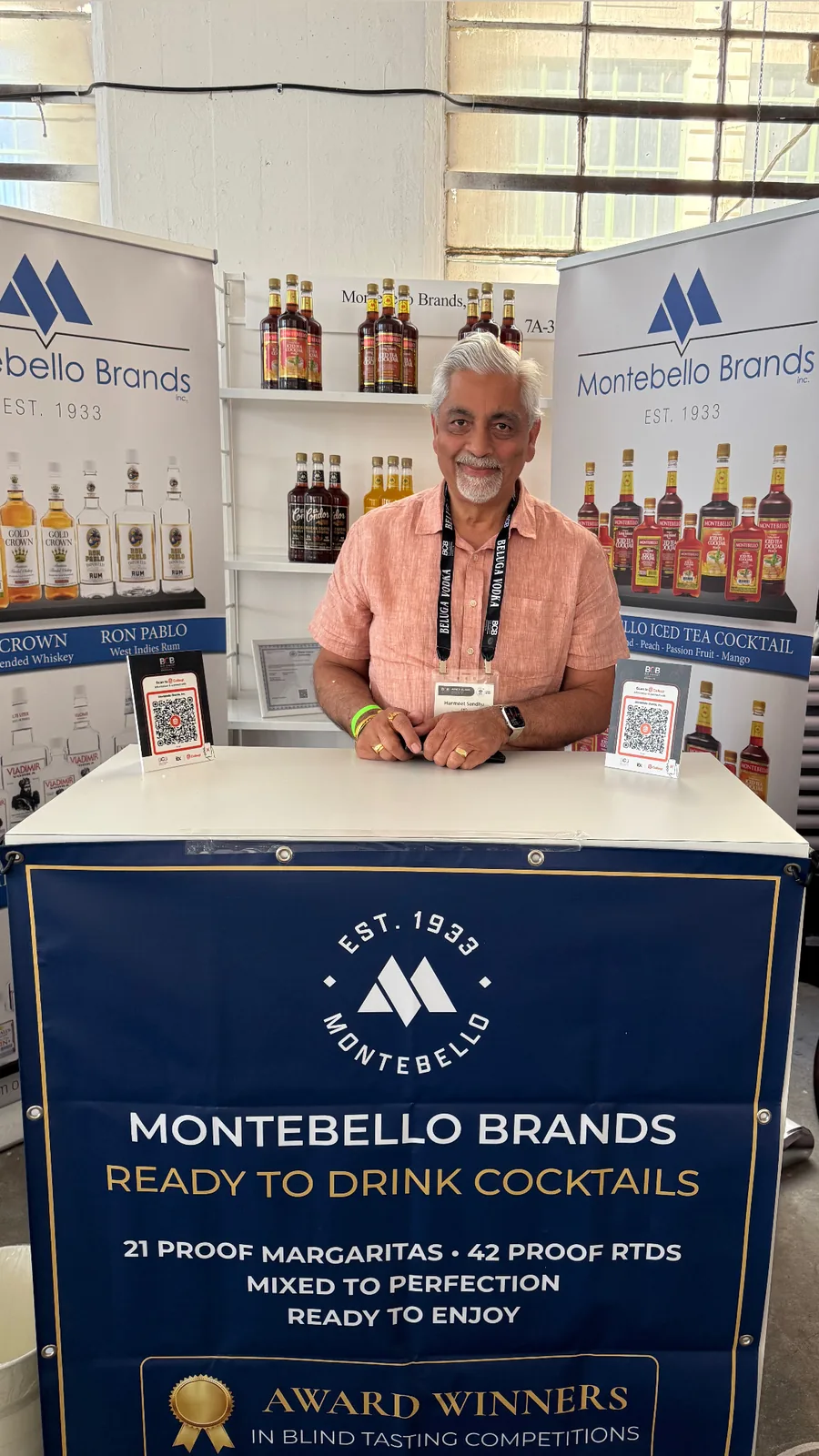 A member of the Montebello team at the booth
