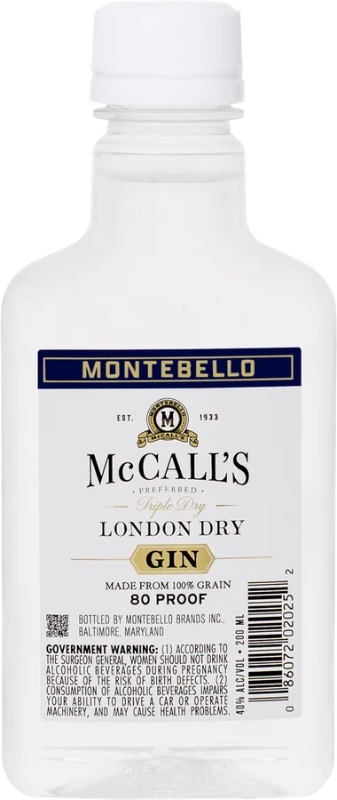 McCall’s London Dry London Dry Gin, 200 ml, refreshed label